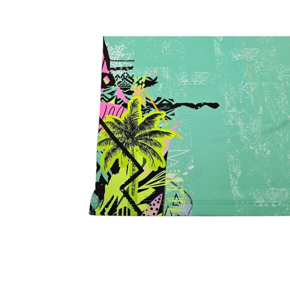 Sunday Swagger Tropical Polo Shirt Men's Large Colorful Green Performance Golf - Picture 8 of 12